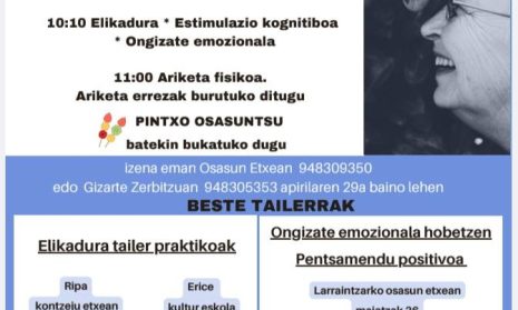 Foto noticia - ZAHARTZE AKTIBOA – Jardunaldia eta tailerrak maiatzan